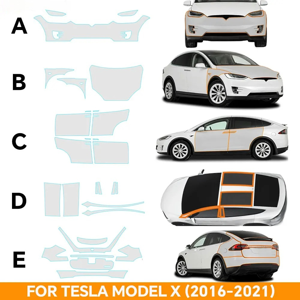Logo Model Kit - 테슬라 모델 X 2016-2021용 프리컷 TPU