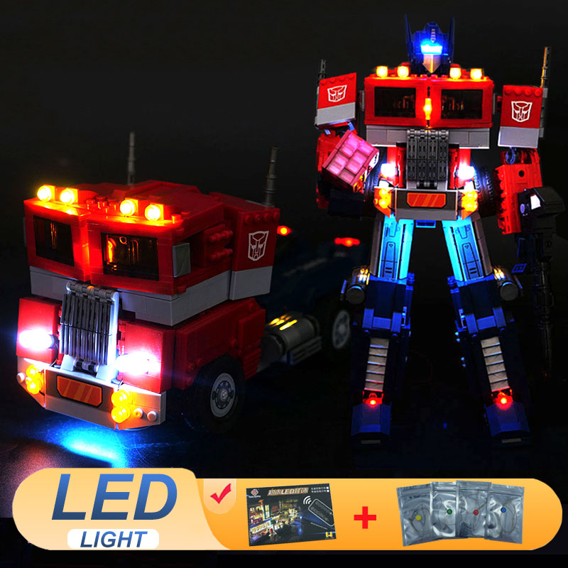 Model Kit Optimus - 레고 10302 옵티머스 프라임 호환용 LED