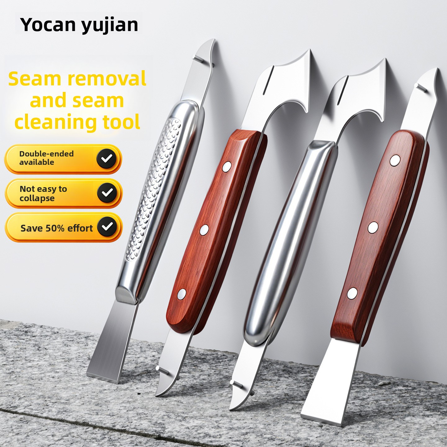 Seam Scraper Tool - 타일 그라우트 줄눈 청소용 듀얼 헤드
