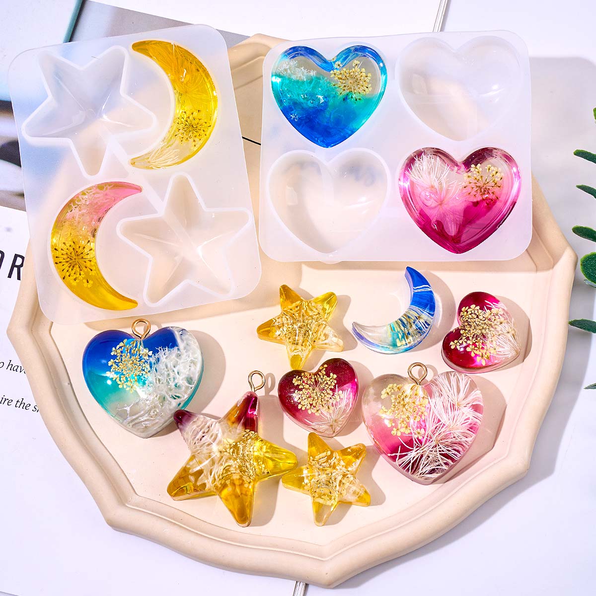 하트 스타 문 펜던트 실리콘 몰드 DIY 에폭시 레진  - Model Kit Resin 리뷰 및 가격