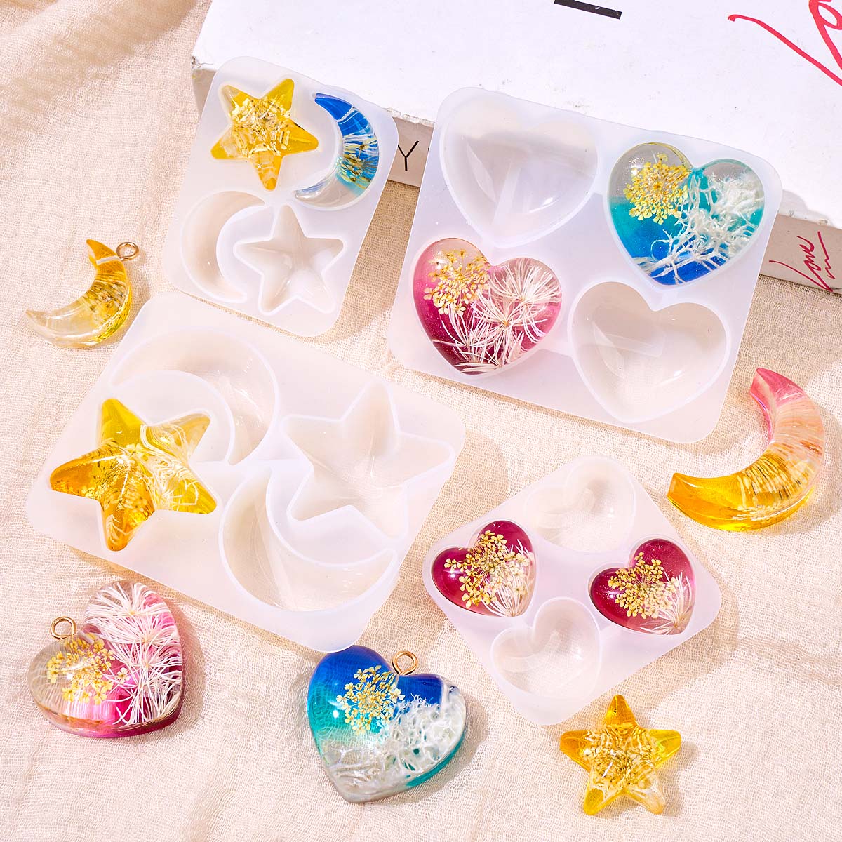 하트 스타 문 펜던트 실리콘 몰드 DIY 에폭시 레진  - Model Kit Resin 리뷰 및 가격