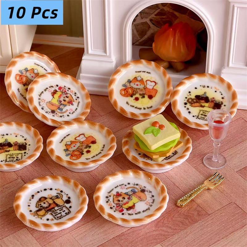 10개 세트 인형집 미니어처 강아지 프린트 빵 팬 모델 - Model Kit Resin 리뷰 및 가격